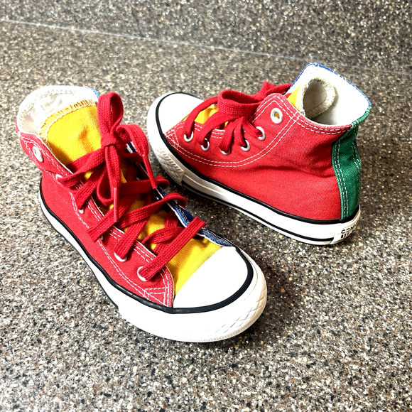 Converse All Star Little Kids Size 11 Multi Color High Top Lace Up Sneaker Shoes - Picture 1 of 10